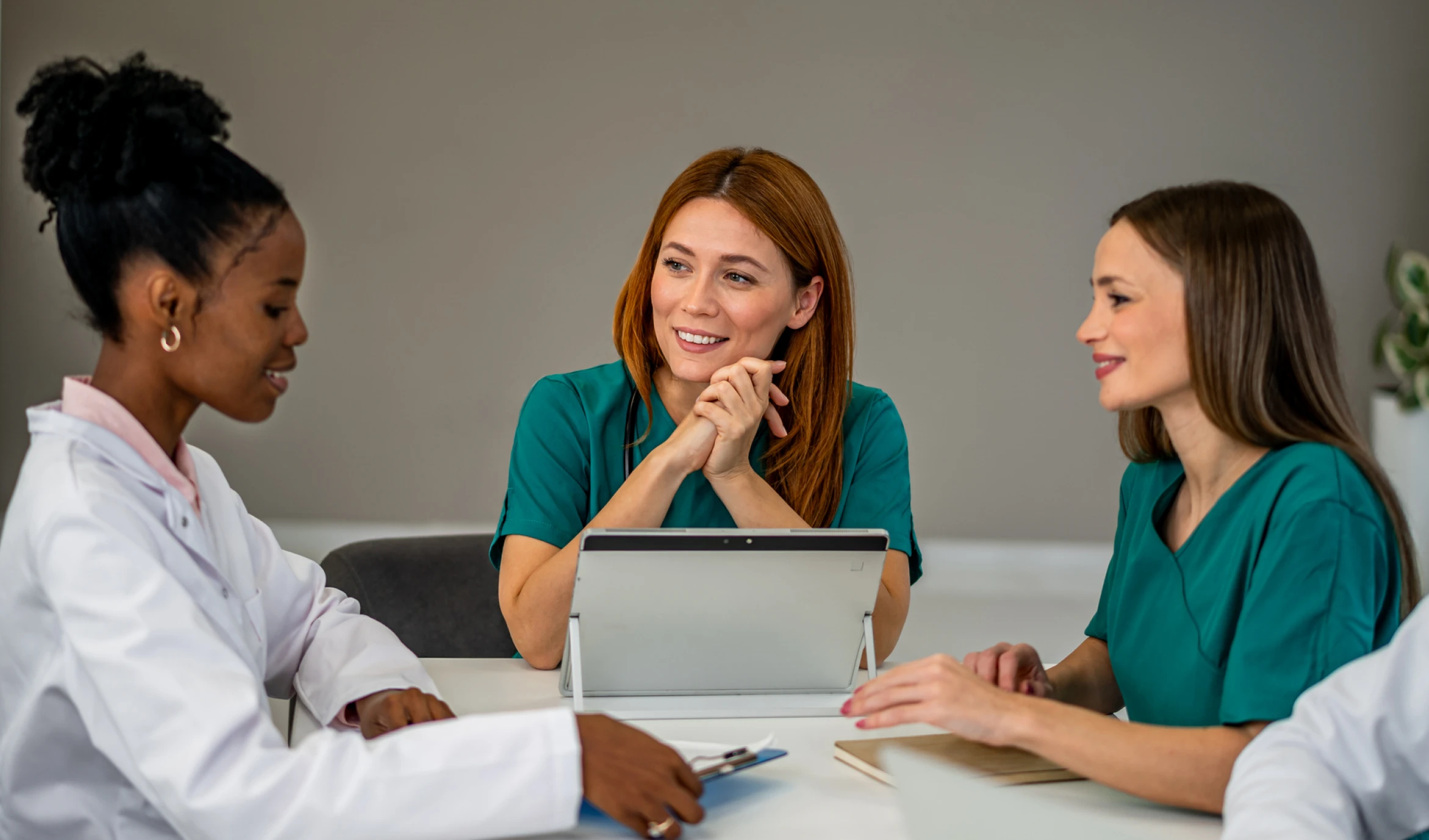 Medical team discussing patient care