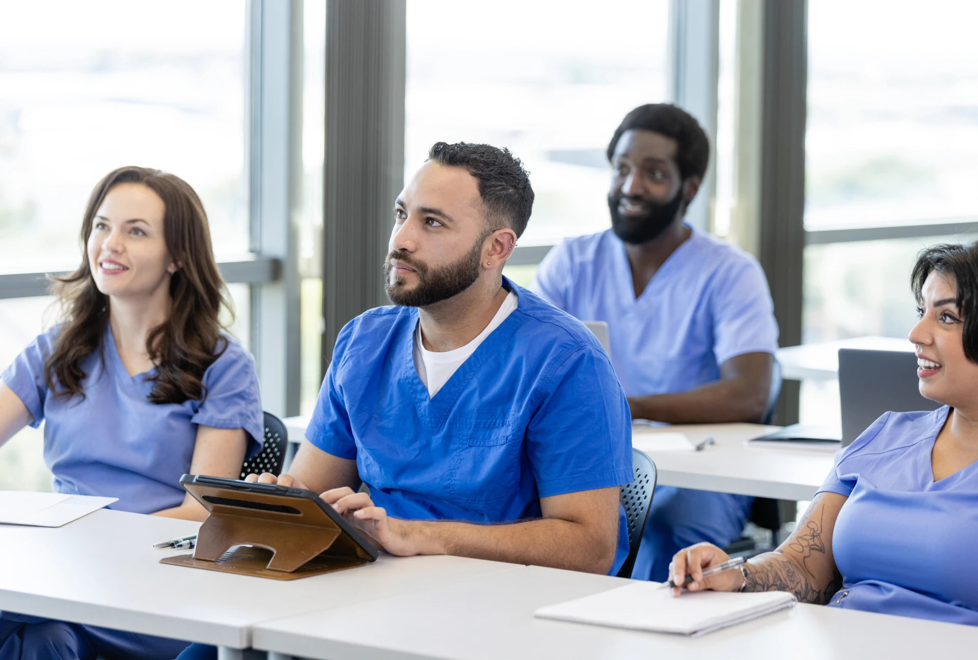 Group of nurses learning together